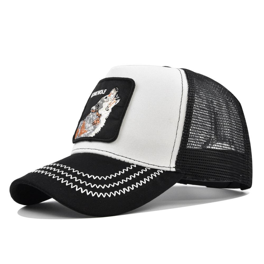 Animal Baseball Embroidered Cap Wolf Pattern Mesh Cap In A Variety Colors Of