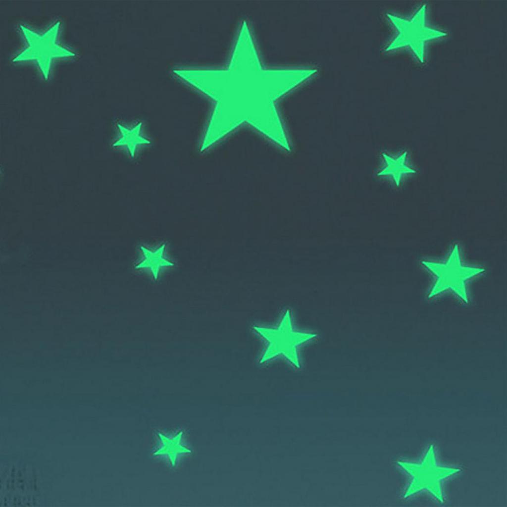 Ougeya Shop 12Pcs Luminous Glow In Dark Stars Wall Sticker Home Bedroom Dormitory Decor