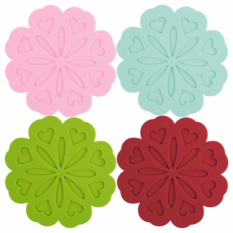 Silicone Bowl Plate Pads Non Slip Anti Scald Placemat Trivet Pot Holders Coaster Durable Desktop Protect Decorate Mats Set of 4