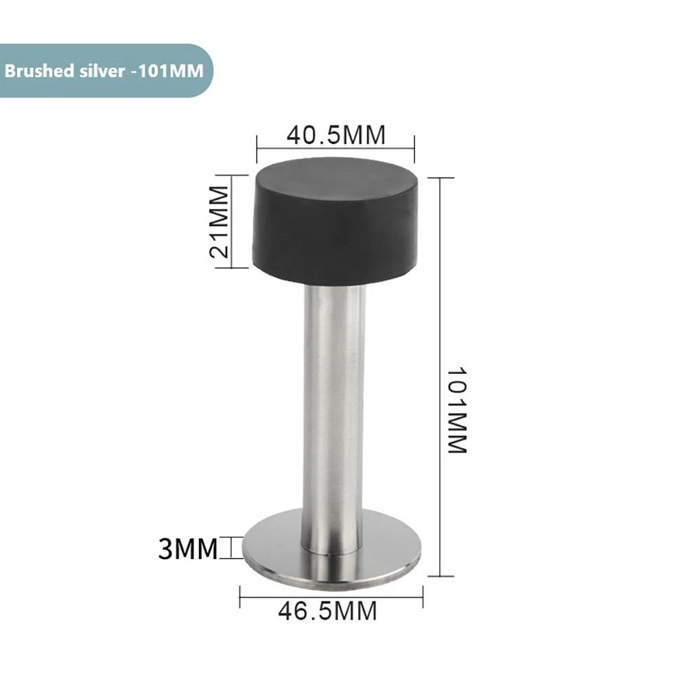Stainless Steel Rubber Door Stop Non Punch Door Holder Door Stopper Floor Wall Mounted Nail-free Doorstop Door Hardware Accessor