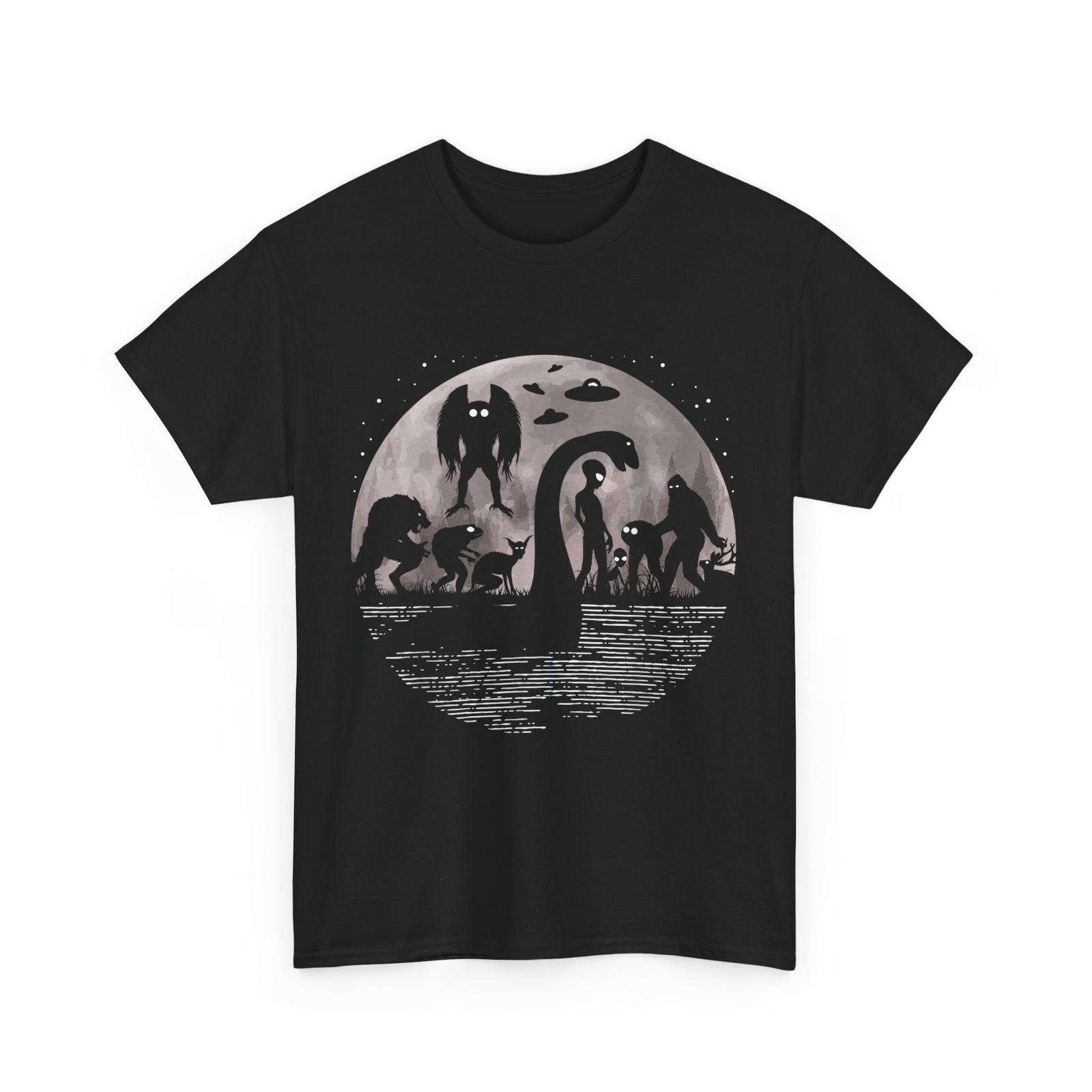 Bigfoot Loch Ness Monster Mothman And Aliens Funny Cryptid T-Shirt S