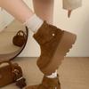 White Retro Small Thick-soled Heightening Martin Boots Women's 2025 New Autumn Thin Versatile Short Boots