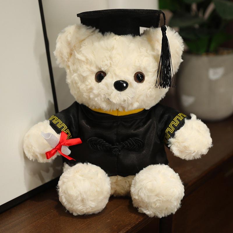Graduation Doctor Bear Plush Teddy Bear Doll Graduation Commemorative Gift Wearing Doctor Hat Bear Can Be Determined