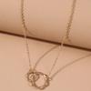 Bohemian Double Circle Gold Color Clavicle Chain Choker Necklace For Women Boho Collares De Moda