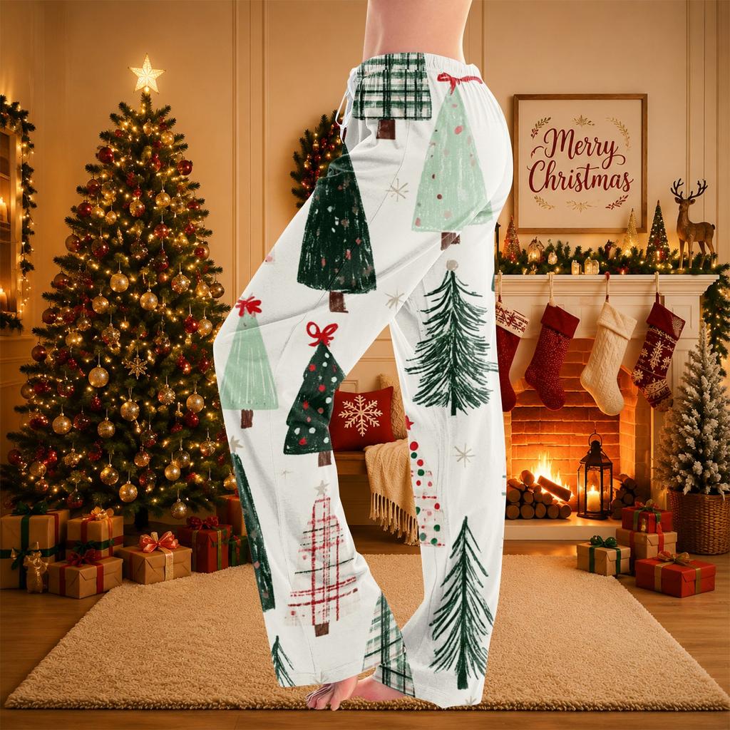 Women's Christmas Print Casual Pants for Cozy Winter Holiday Wear