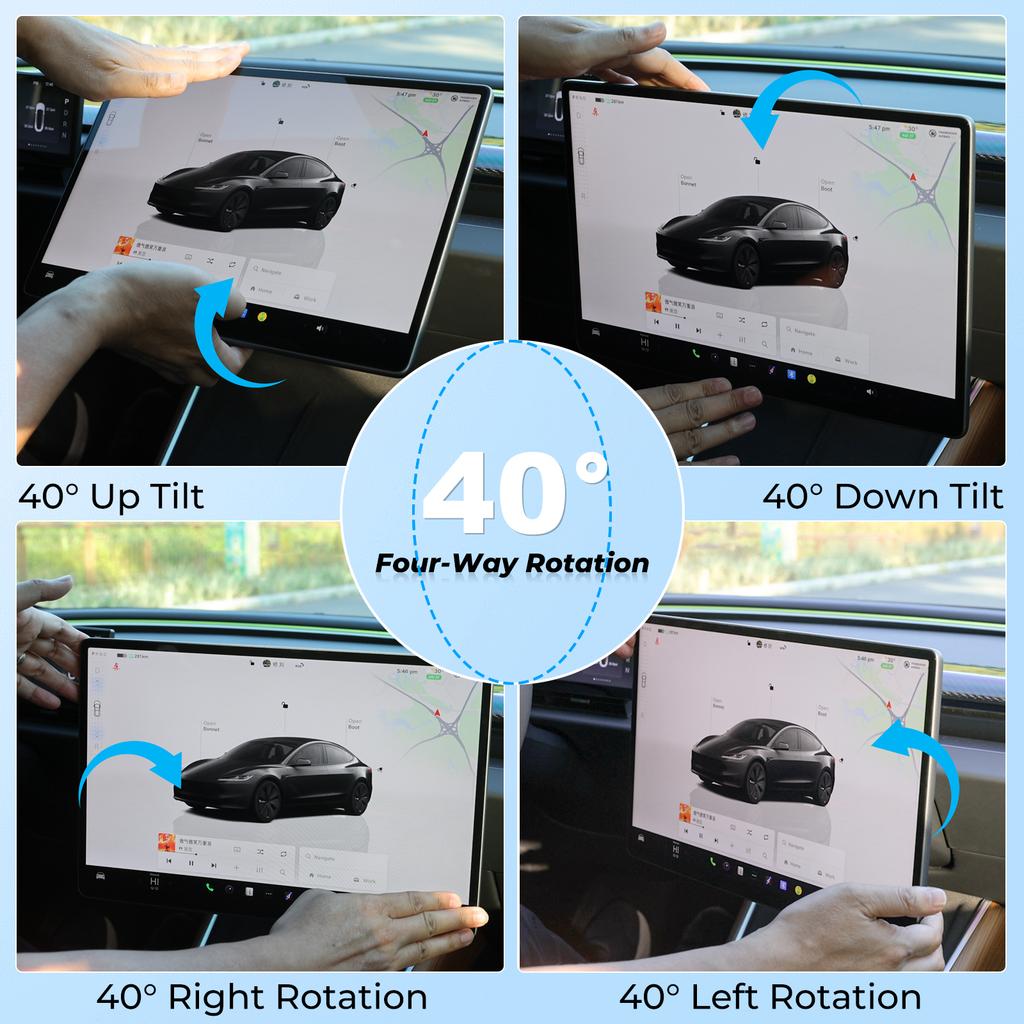 DQMN8 For Tesla Model Y Juniper 2025 Car GPS Navigation Adjustment Holder For Model 3 Highland 2024 Central Control Screen Rotation