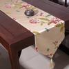 Classical New Chinese Style Birds and Flowers Table Runner Red Embroidery Table Flag Decoration for Wedding Party with Tassels
