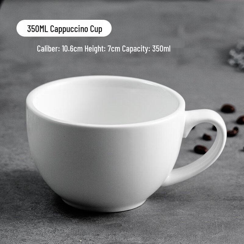 Qiwei Pure White Italian Style Ceramic Coffee Cup Set