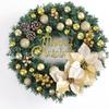 Christmas Decorations Set: LED String Lights Red Poinsettia Flowers Wreath Door Hanging Home Festive Interior