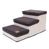 Pet Ladder 3 Step Foldable Flannel Multifunctional Dog Ramp Stairs for Puppy