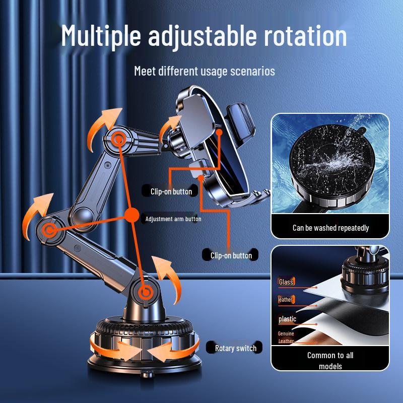 2026 New Model Suction Cup Car Phone Holder - Shockproof Navigation Support Bracket