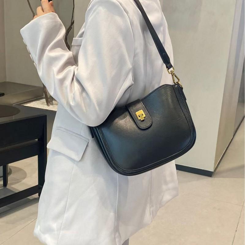 Vegetable Tanned Cowhide All-match 2025 New Retro Trend Shell Bag Women Niche High-end Shoulder