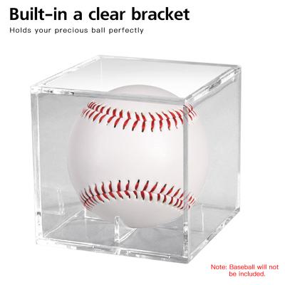 Baseballová vitrína UV ochrana Akrylová kostka Držák na baseball Čtvercový průhledný držák pro 9