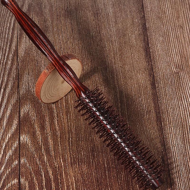 Kleine runde Haarbürste zum Föhnen mit weichen Nylonborsten Mini-Rollen-Stylingbürste für trockenes, lockiges Haar 1,18 Zoll