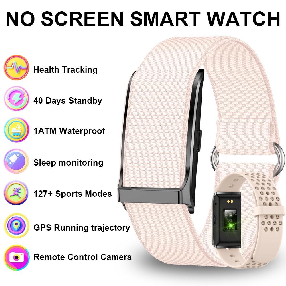 New Health Monitoring Bracelet Screenless Watch 120+ Sports Mode Heart Rate Blood Pressure IP68 Waterproof Smartwatch Men