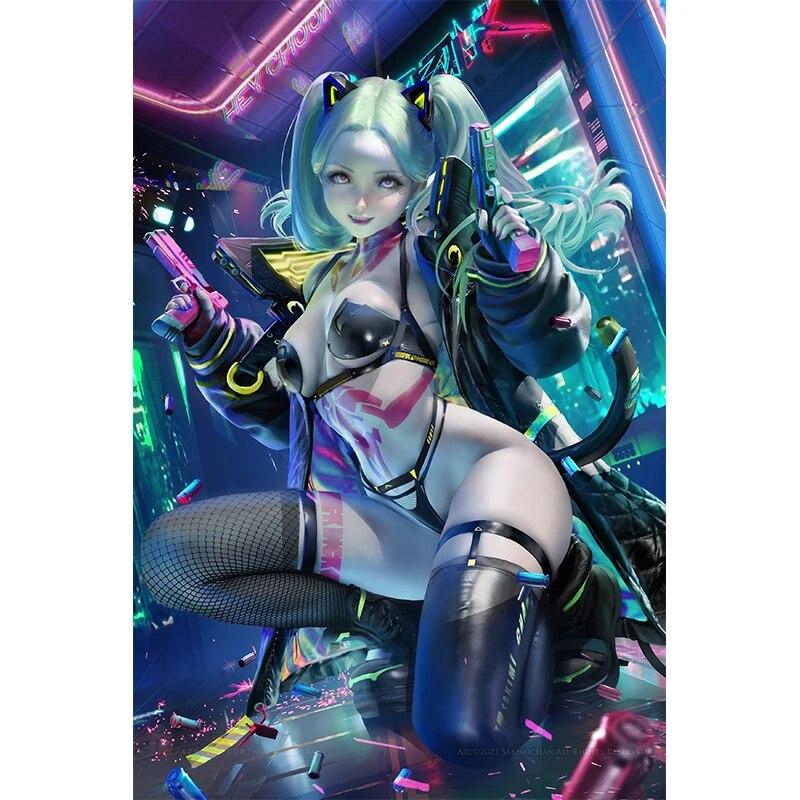 Print Game Blue Skirt Queen Aisha Nude Sexy Girl Art Canvas Poster Living Room Bedroom Home Wall Picture