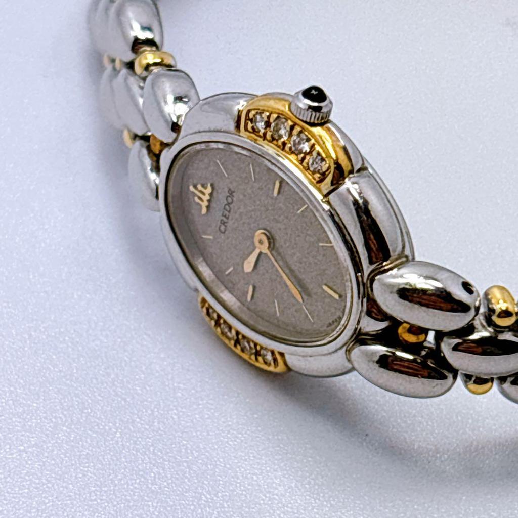 [USED] 416 Seiko Credor 1E70-3040 Diamond Oval Wristwatch