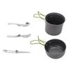 Camping Cookware Mess Kit Backpacking Pot Gear Camping Cooking Pot Pan Set for 1-2 Person Hiking Outdoor Picnic