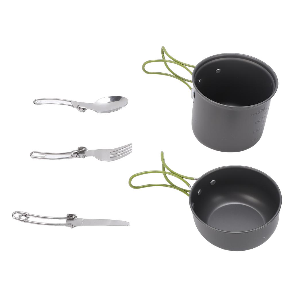 Camping Cookware Mess Kit Backpacking Pot Gear Camping Cooking Pot Pan Set for 1-2 Person Hiking Outdoor Picnic