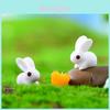 Adorable Resin Red And White Bunny Figurines For Diy Miniature Garden Decorations