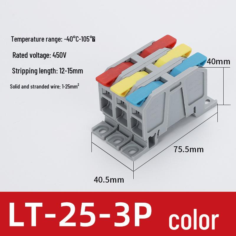 High-Power Quick-Connect Terminal Blocks: 3-In 3-Out Push-Type Wire Connectors & Cable Joining Tool
