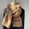Autumn and winter female Korean version solid color wool scarf warm student cute couple Internet celebrity male versatile knitted scarf