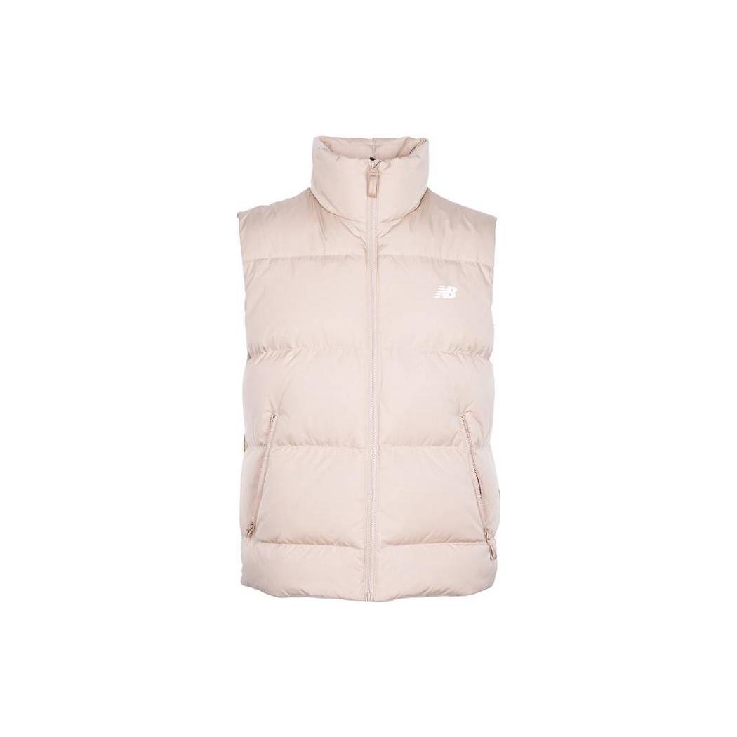 New Balance Down Vests Unisex Beige Stand Collar Moderate Other AMV33331-INC XL