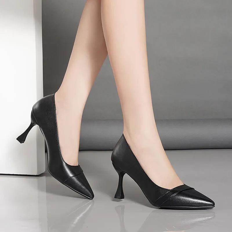  sapatos femininas women fashion sweet light weight spring slip on stiletto heels for office work high shoes ab695