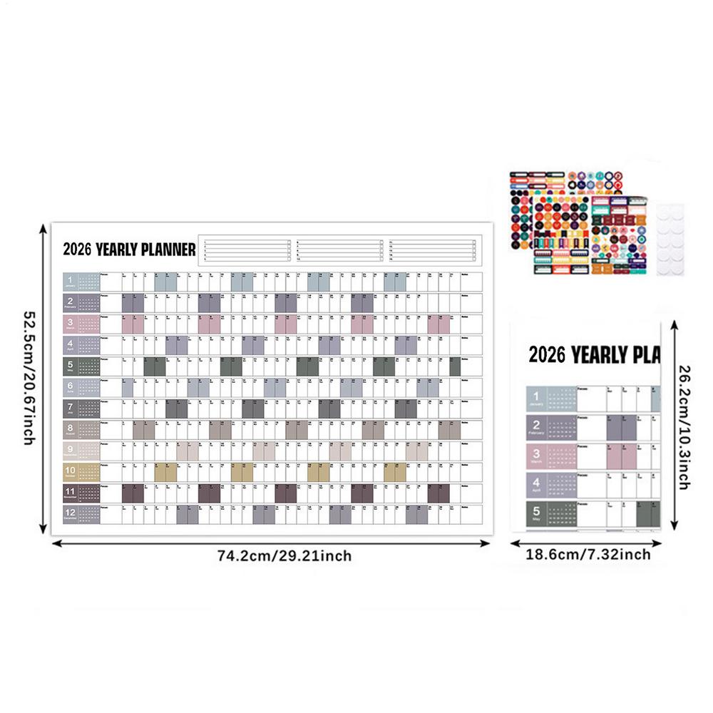 2026 Wall Hanging Calendar Annual Planner To Do List Schedule Calendar Planner Sheet Creative Schedule Planner Office Supplies