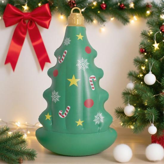 Christmas Inflatable Decoration Blow-up Xmas Tree Glove Decoration Reusable Inflatable Hanging Christmas Ball for Outdoor Indoor Festive Decor