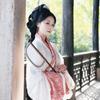 Purple Bamboo Silk Fan with Long Handle and Unique Shape – Ideal for Hanfu Catwalks, Photo Props, or Retro Mask Events