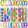 120 Pcs Pop Bracelet Bubble Fidget Sensory Toys for Party Favors, Pop Keychain Bulk for Classroom Prizes, Easter Egg Basket Stuffers Christmas