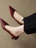 Giant soft~! French retro pointed single shoes women's soft leather thin heel temperament versatile shallow high heels