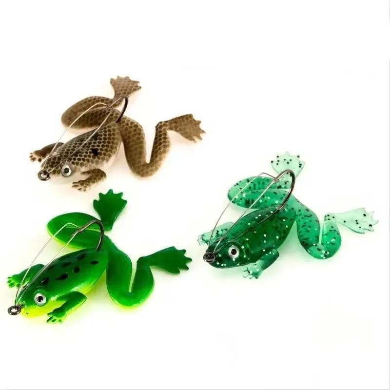 2026 10Pcs Soft Rubber Frog Fishing Lures 6cm 5.2g Artificial Silicone Swimbaits Crankbait Tackle Outdoor Fishing Baits Tools