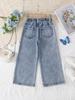 Cute and Sweet Bow Pattern Single-piece Girls' Casual Outdoor Trousers, New Spring/summer Arrival