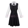 Mitaka Asa Cosplay Costume Chainsaw Man Outfits Blue Suit Shirt Tie Short Wig Neck Ring Women Anime Uniform Halloween