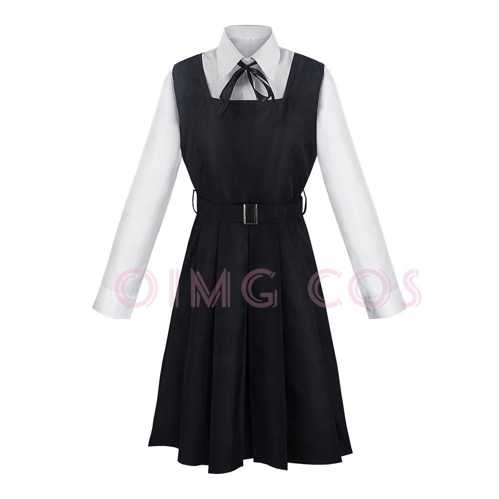 Mitaka Asa Cosplay Costume Chainsaw Man Outfits Blue Suit Shirt Tie Short Wig Neck Ring Women Anime Uniform Halloween