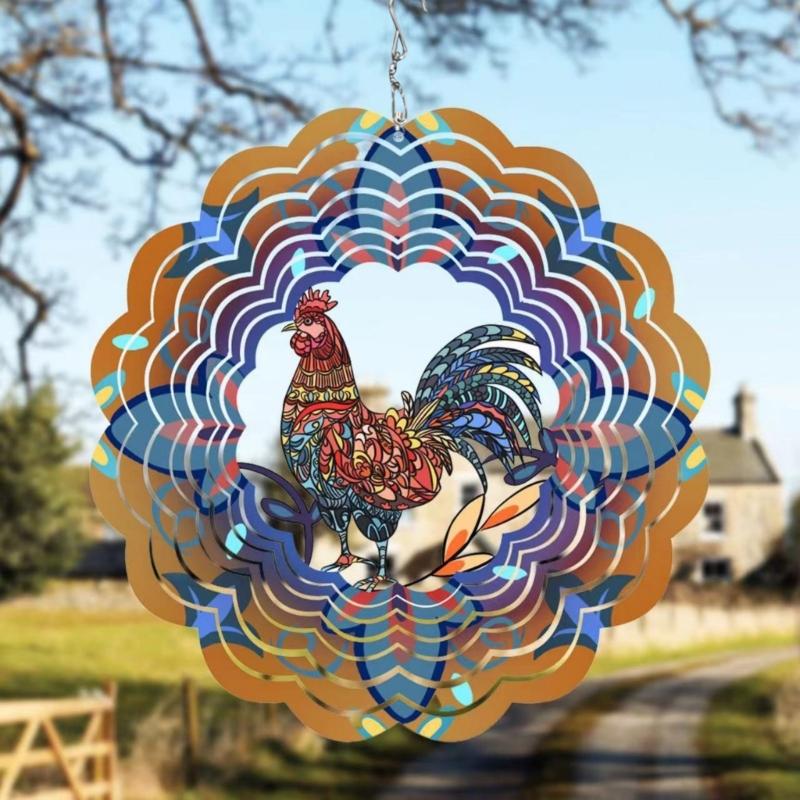 Artistic Animal Wind Chime Spinner Iron Handmade Ornament Indoor Outdoor Accent for Women Grandma Mother Day Surprise
