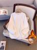 Women's Loose Plush Base Layer Mid-Length Split Long-Sleeve Tee