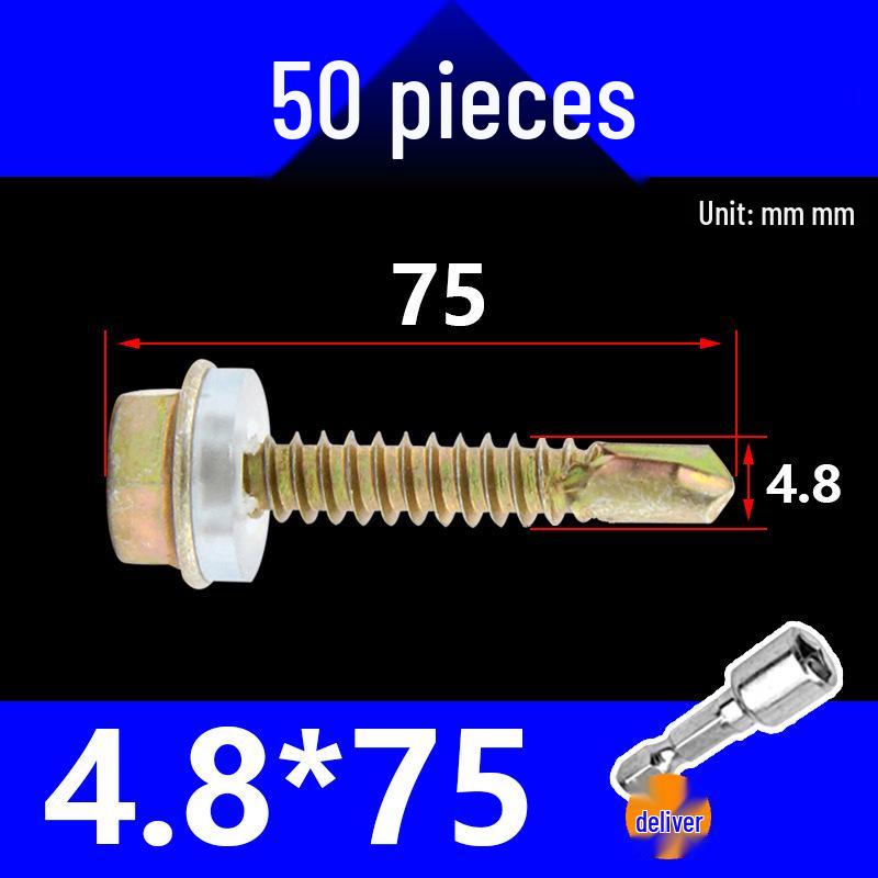 KI9S Stainless Steel Self-Drilling Hex Screw for Tile & Iron, M4