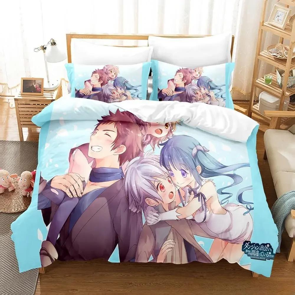 Comfortable Anime Print Bedding Set With Duvet Cover And Pillowcases King Queen Twin Sizes For Adults And Kids