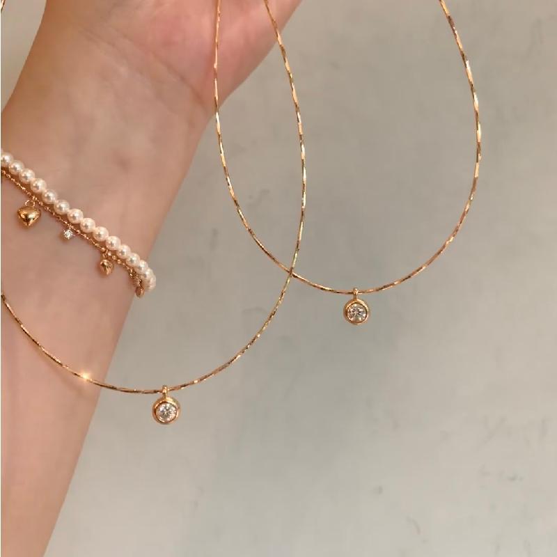 Sparkling Bubble Collar Necklace Plated 24K Gold Women'S Niche Fashion Light Luxury Exquisite Premium Versatile Pendant