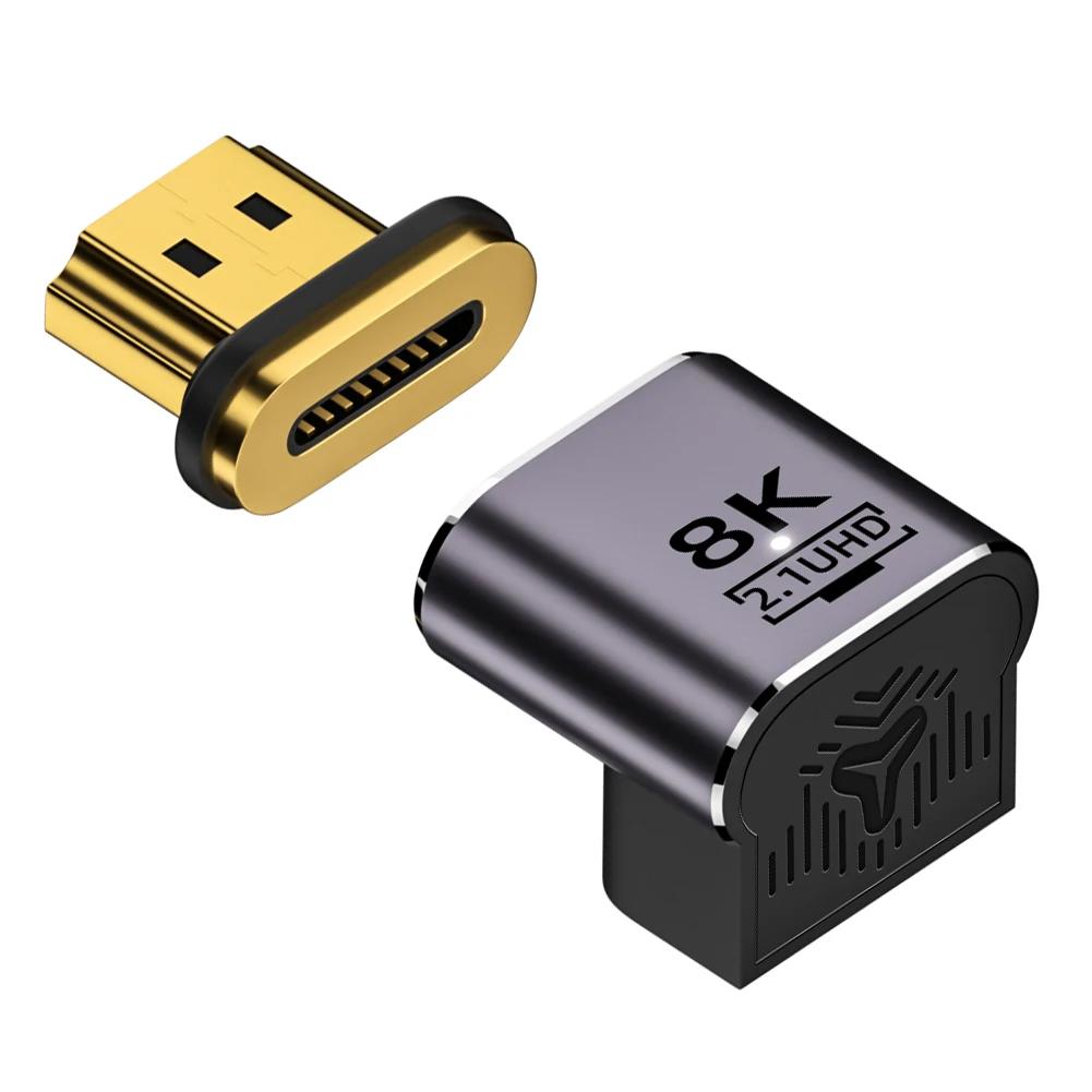 8K HDMI-Compatible 2.1 Magnetic Adapter HDMI-Compatible Magnetic Extension Adapter 8K/60Hz 4K/120Hz 48Gbps for HDTV Laptop