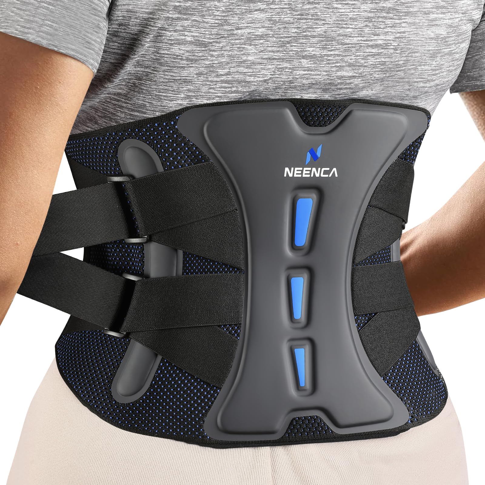 

NEENCA Lumbar Support, Lower Back Pain Relief, Adjustable Belt, Innovative Ergonomic Design with Lumbar Pad, Breathable Material (Unisex), Supports He