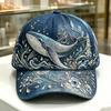New D-printed Baseball Cap, Women's Ocean Fashion Sunscreen Trend Baseball Cap, Men's Sunshade Whale Versatile