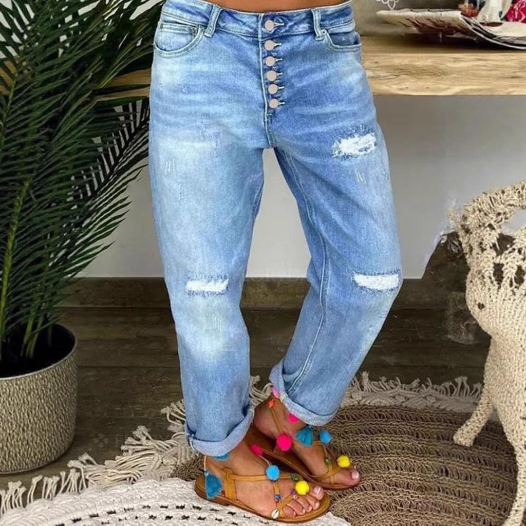 VEZFAA Women's Fashion Casual Solid Color Print High Waist Trousers Pants & Capris