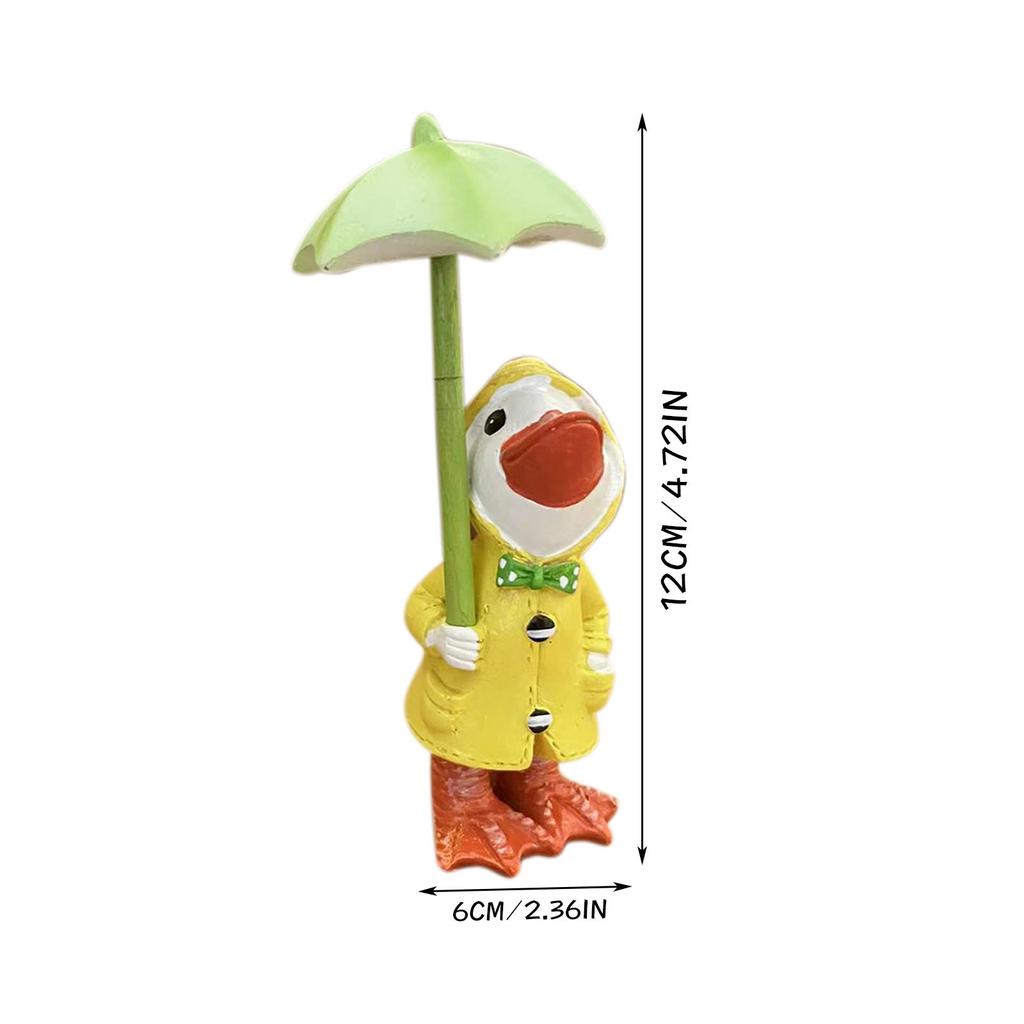 Garden Decoration, A Pair Of Ducks, 12 Cm High, With Detachable Umbrella 5ML