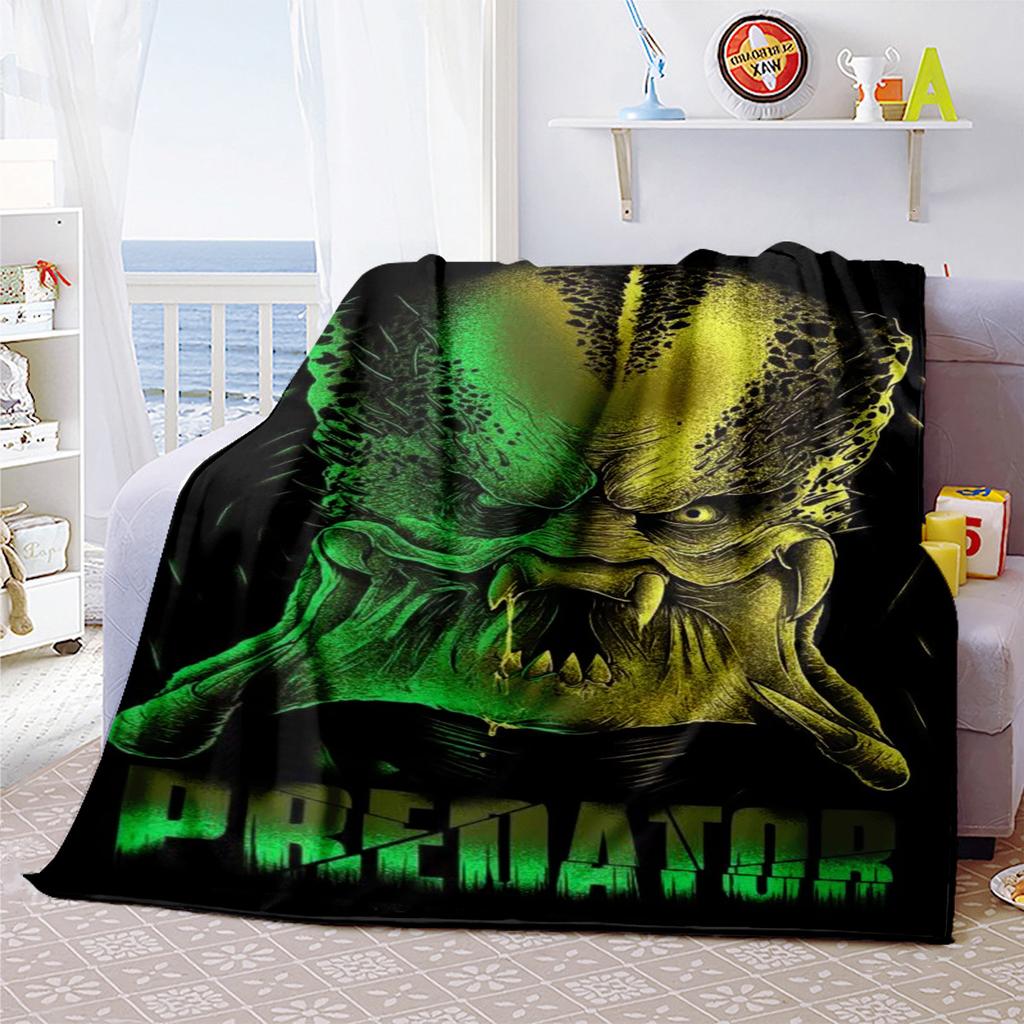 1PC Predator Alien Warrior Plush Blanket Soft Comfortable All Seasons Suitable Sofa Office Travel Home Gift Idea