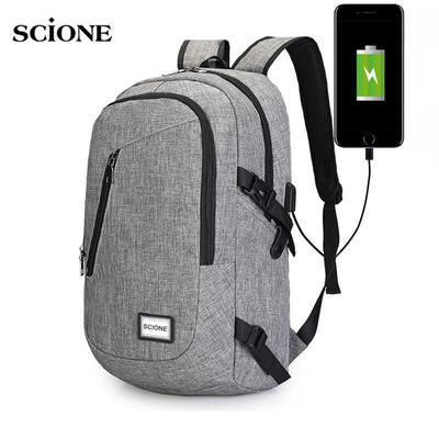 Computer Laptop USB Charging School Adult Student Business Male Unisex Waterproof Travel Backpack