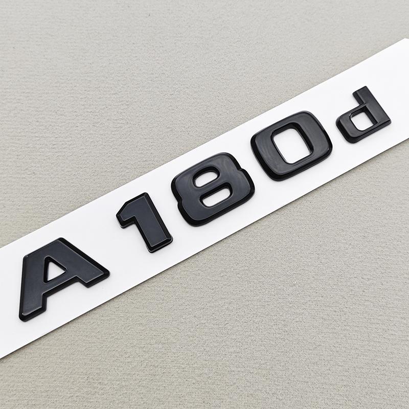 3D ABS Black A180 A200 A250 C180 C200 Logo Letters Car Rear Trunk Badge Sticker For Mercedes Benz W177 W176 V177 W206 W204 S205